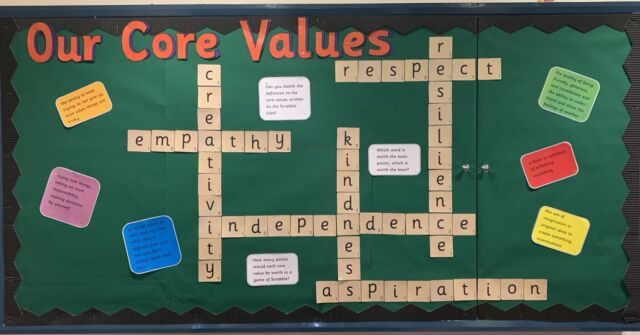 New Core Values display - anyone for Scrabble?